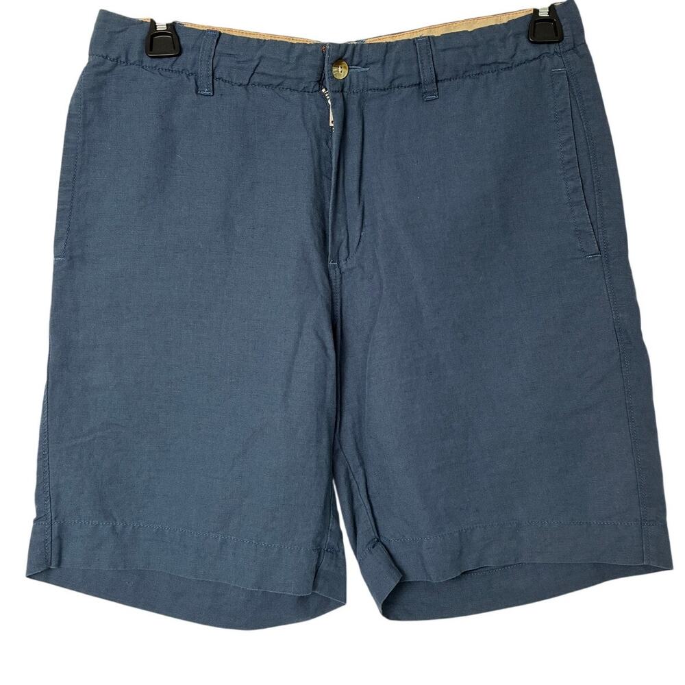 Margaritaville Linen Blend Shorts Mens 32 Blue Lightweight Preppy Nautical